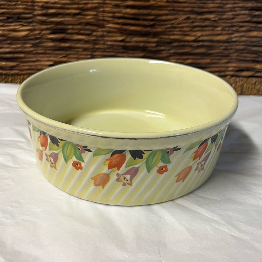 Vintage Hall's Superior Jewel Autumn Tea Leaf 7" Round French Baker